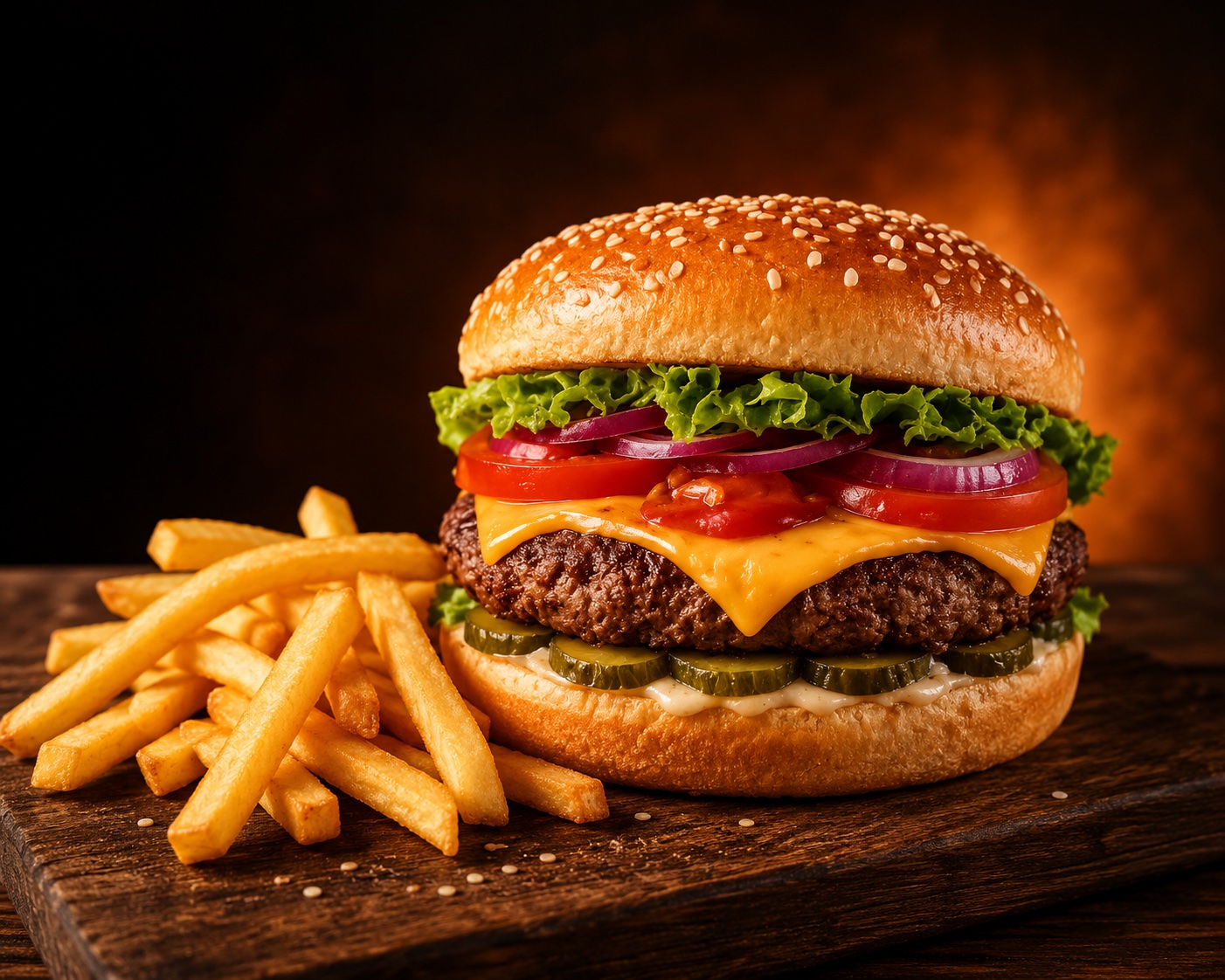 Hamburguesa con patatas